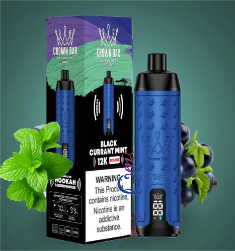 Al Fakher Crown Bar Sound Blackcurrant Mint 12000 Puffs Disposable