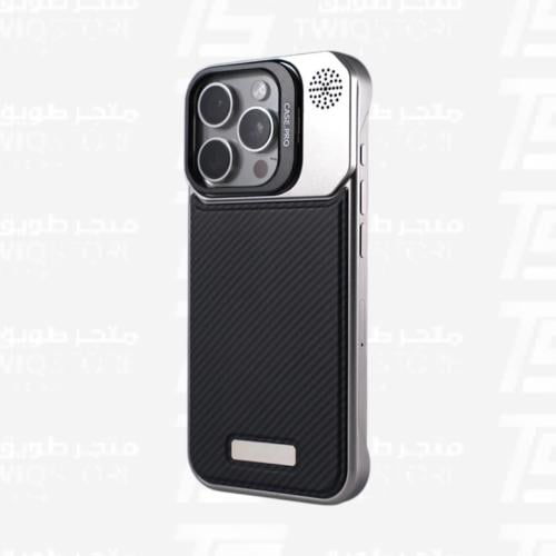 كفر فايبر اسود عدسة استاند ماج سيف مغناطيسي شحن لاسلكي