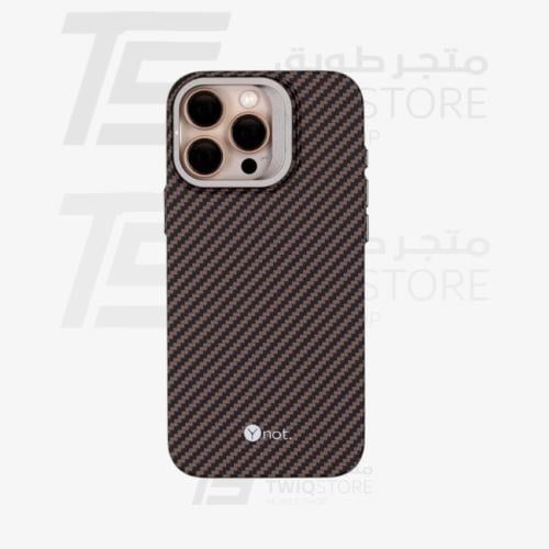 واي نوت - جراب حماية من ألياف الكربون الماج سيف مع ستاند للكاميرا بنى