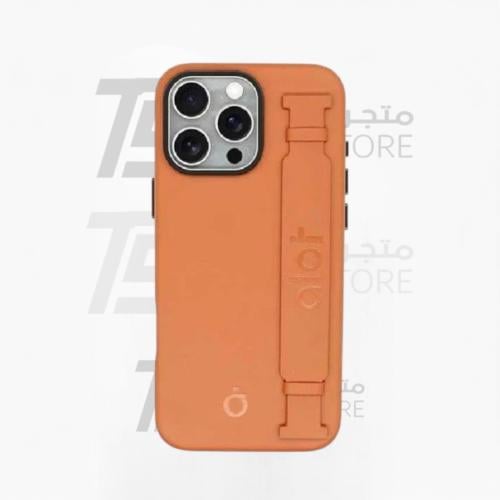 ألوت - كفر حماية Alot نوبل جلد ماج سيف مع اطار معدني للكاميرا للايفون  - صحراوي (جملي)