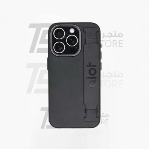 ألوت - كفر حماية Alot نوبل جلد ماج سيف مع اطار معدني للكاميرا للايفون  - اسود