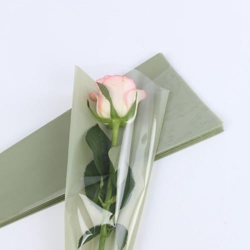 بلاستيك تغليف للورد المفرد اخضر (50حبة)