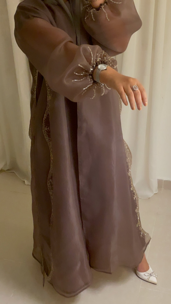 عباية شيفون بشك يدوي