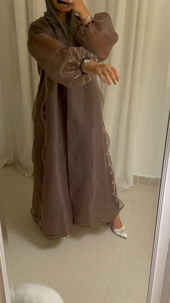 عباية شيفون بشك يدوي