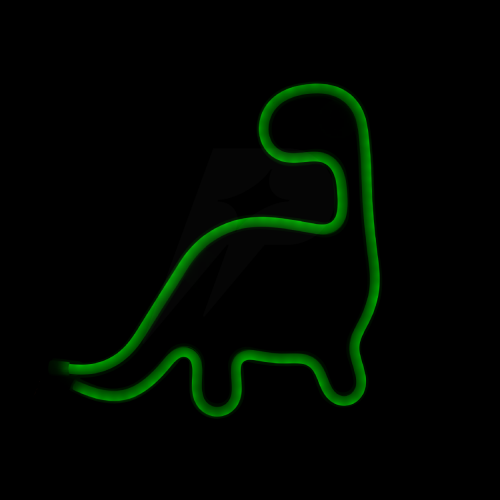 إضاءة نيون ديناصور أخضر