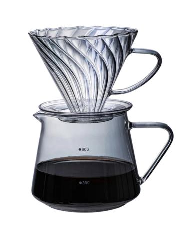 طقم تقطير V60 مقاس 02 ملون رمادي