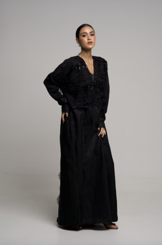BLACK LACE ABAYA