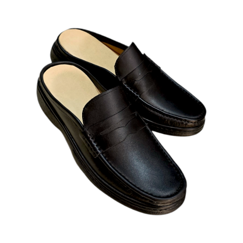 حذاء جلد طبيعي بالكامل مفتوح