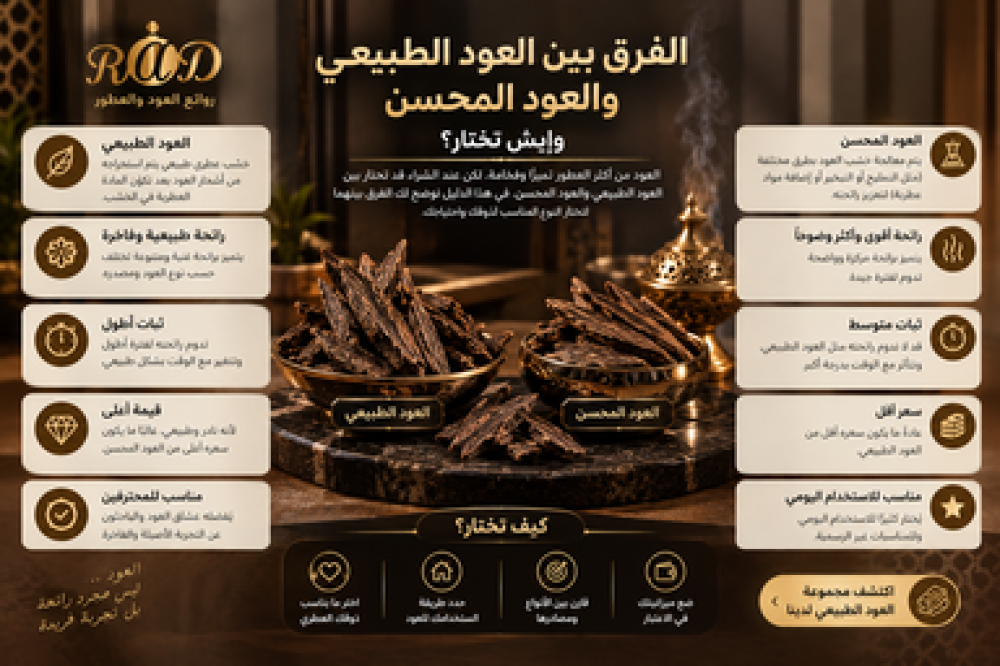 الفرق بين العود الطبيعي والعود المحسن ايش تختار