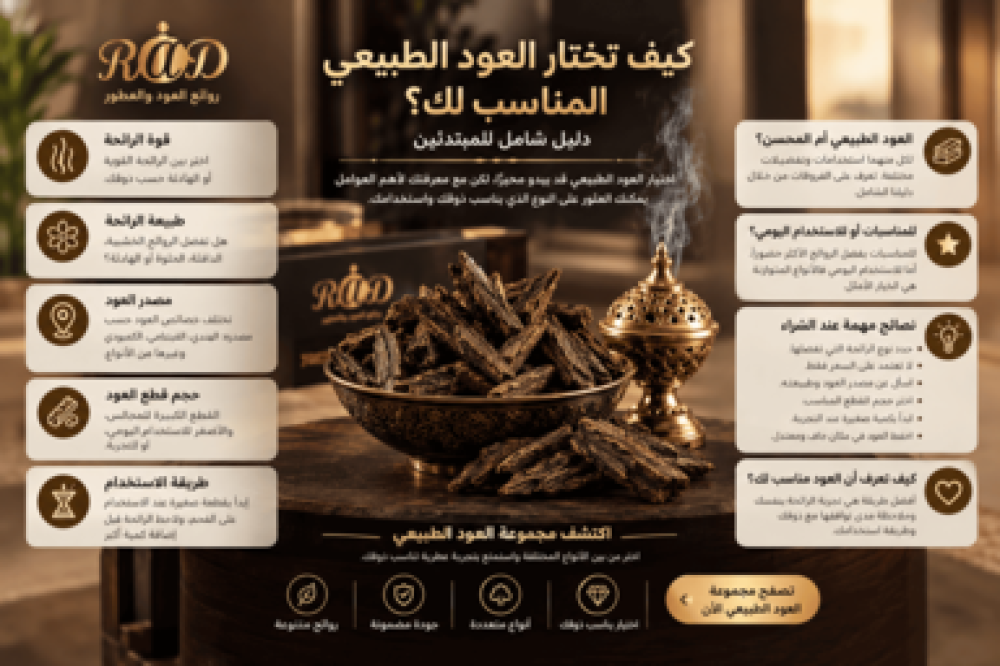 كيف تختار العود الطبيعي المناسب لك؟ دليل شامل للمبتدئين