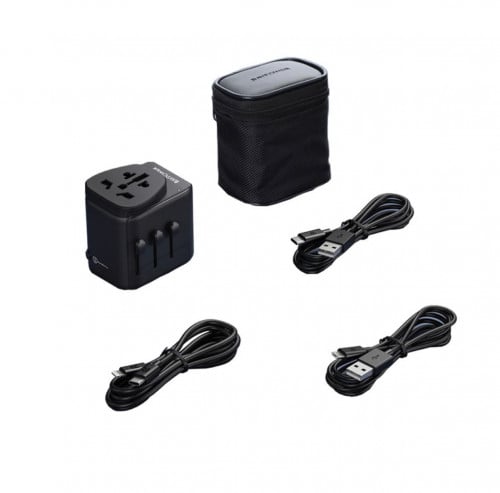 فيش شاحن السفر العالمي راف باور 32 واط بتقنية الشحن السريع PD وتقنية الشحن الذكي ismart