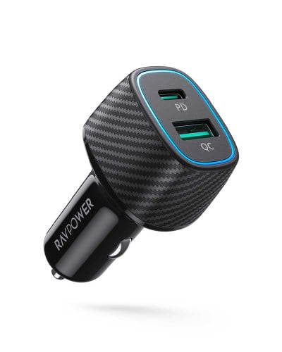 راس شاحن لسياره بمنفذين بقوة شحن 60 واط بخاصية PD Pioneer