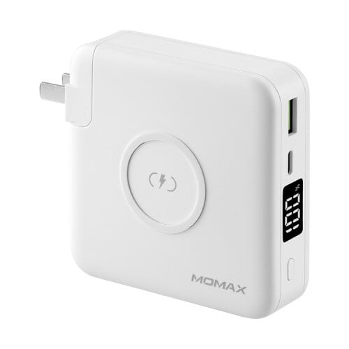 فيش شاحن بوربنك شاحن لاسلكي موماكس ابيض