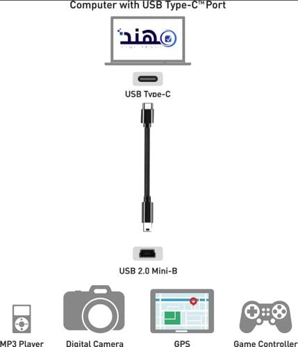 كابل usb-c الى mini-B لربط الاجهزة ببعضها