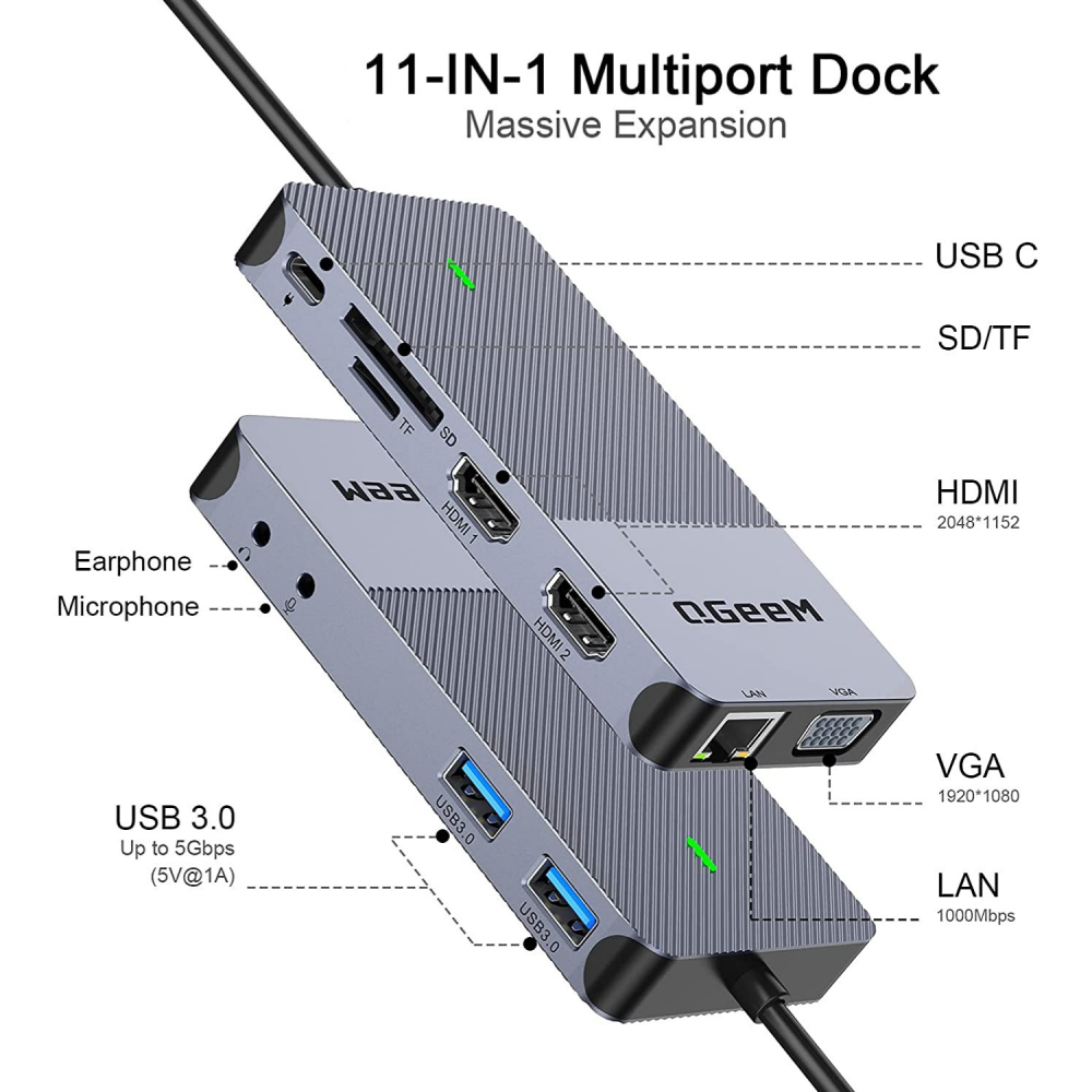 محول USB-A بمنافذ متعددة