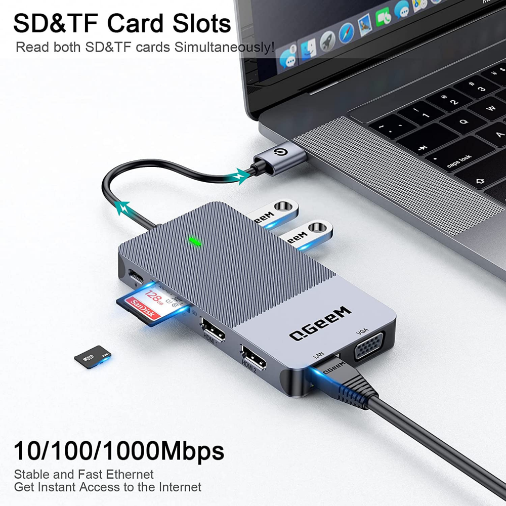 محول USB-A بمنافذ متعددة