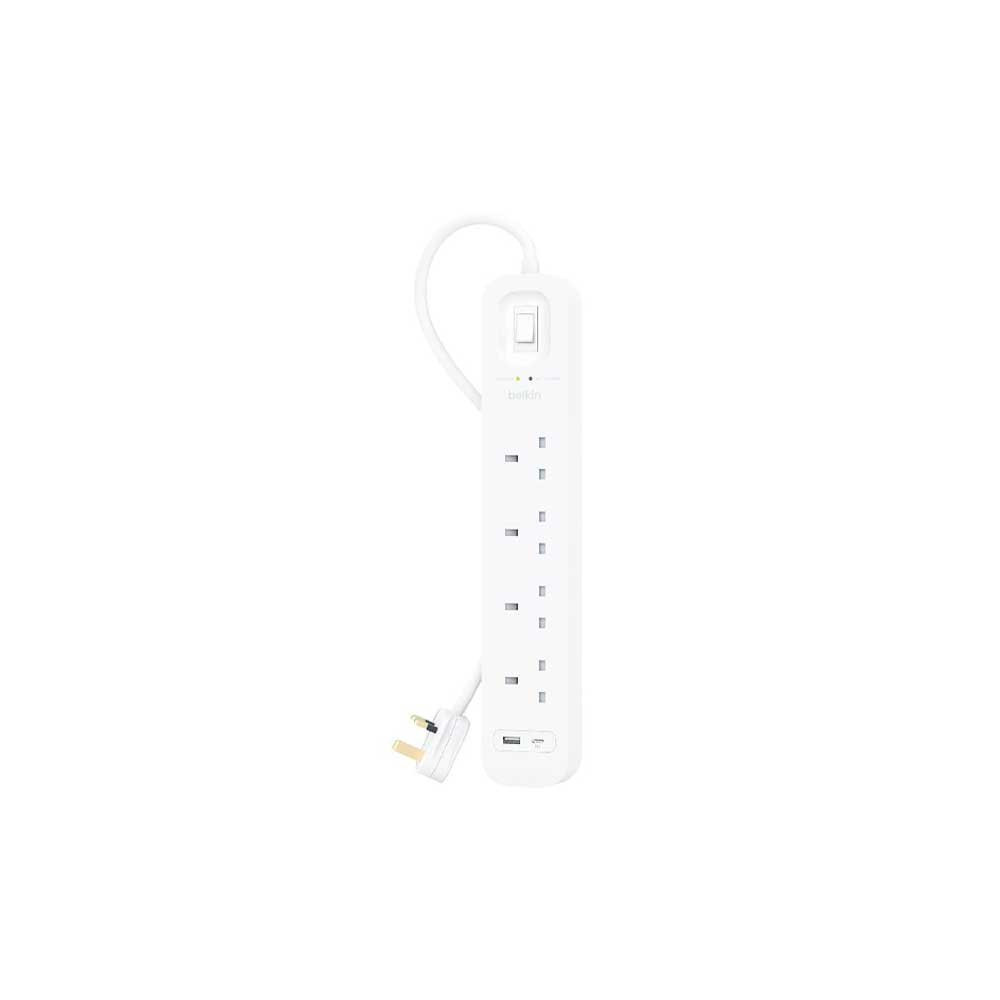 بيلكن توصيلة 4 منافذ مع منفذ تايب سي PD بقوة 18 واط ومنفذ USB-A