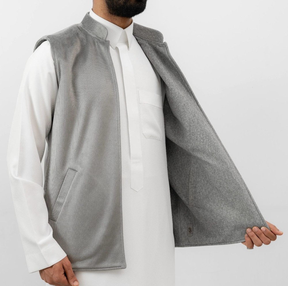 سديري دبل فيس جوخ - رمادي