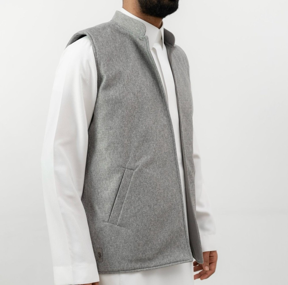 سديري دبل فيس جوخ - رمادي