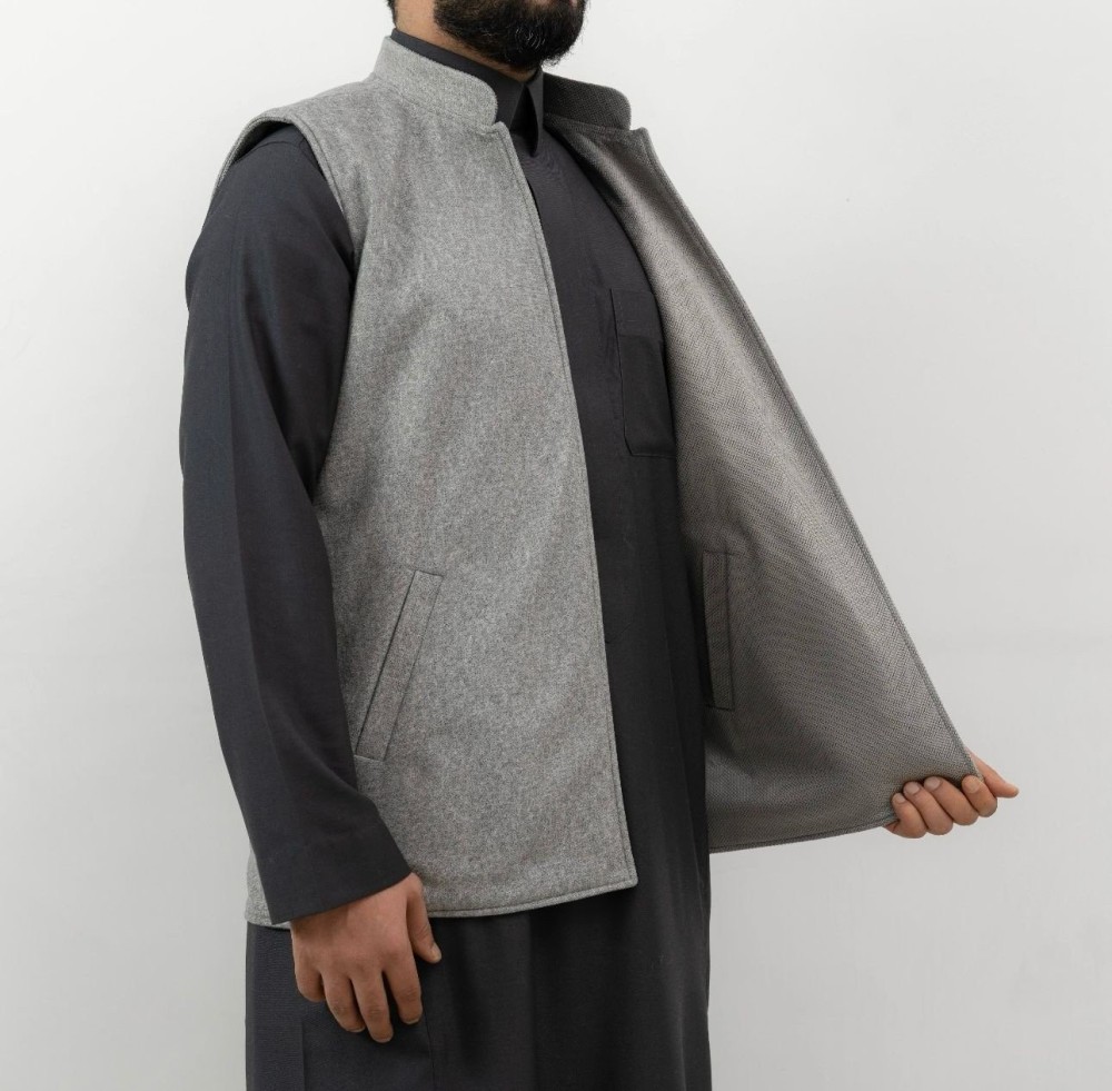 سديري دبل فيس جوخ - رمادي