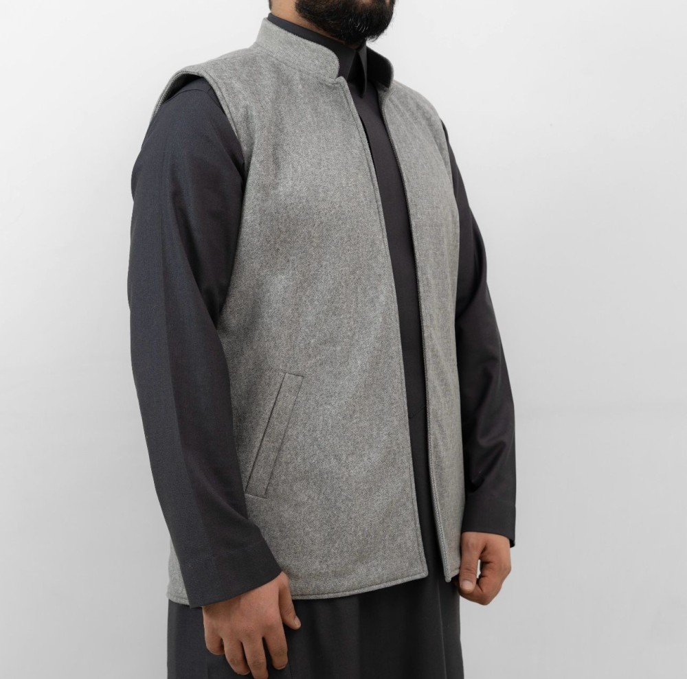 سديري دبل فيس جوخ - رمادي