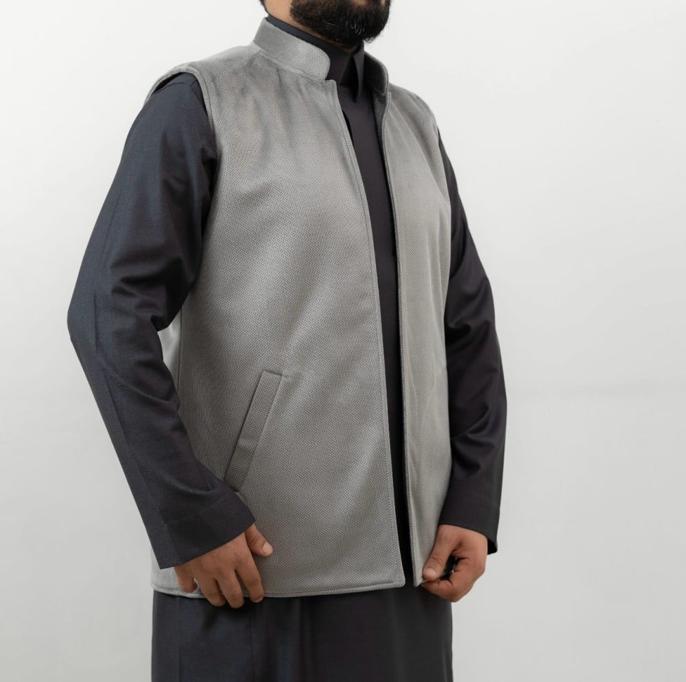 سديري دبل فيس جوخ - رمادي