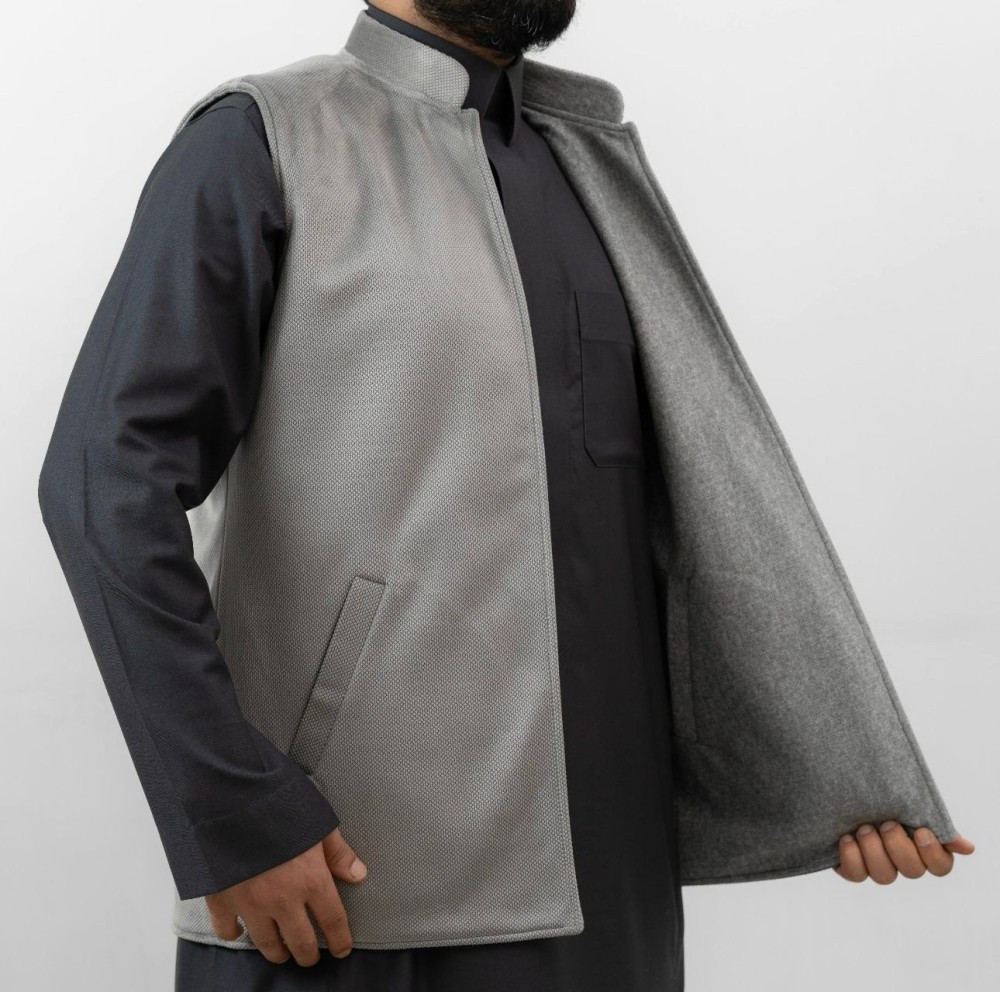 سديري دبل فيس جوخ - رمادي