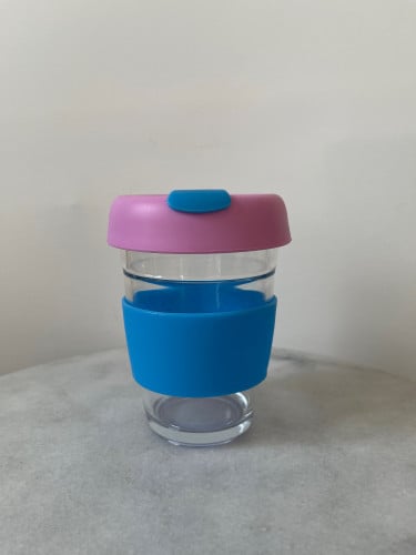 كوب قهوه 12oz مسكه سلكون غطاء زهري