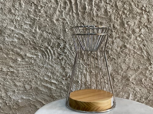 ستاند تقطير استيل قاعدة خشب.