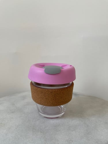 كوب قهوة 8oz مسكه خشب غطاء زهري