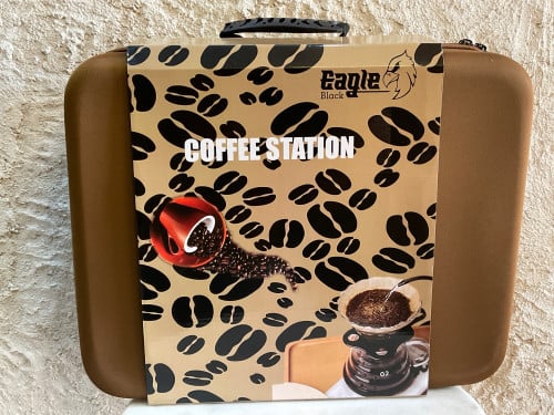 شنطة v60 متكامله حجم كبير بني.