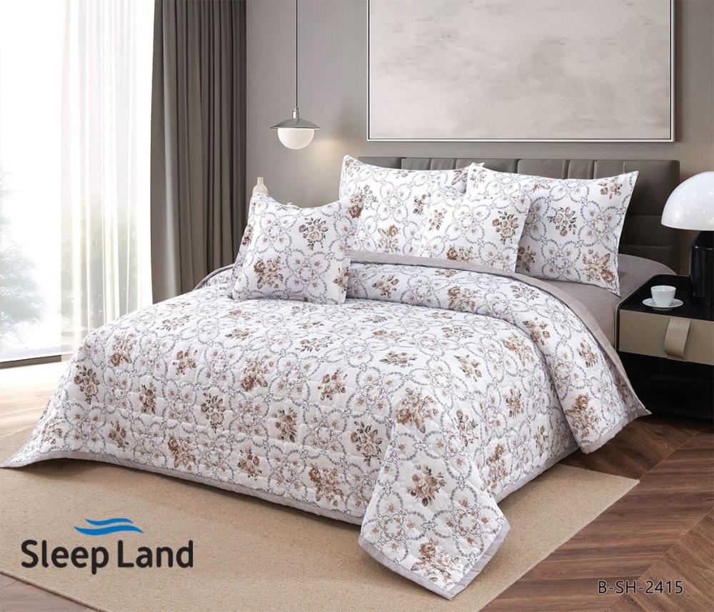 مفرش صيفي مضغوط | نفرين | مشجر ابيض نقشة يني رمادي