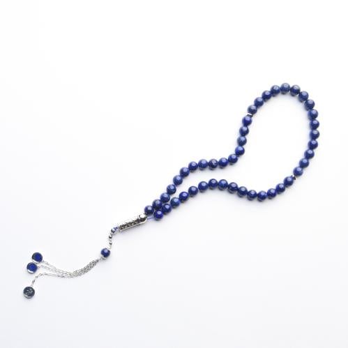 سبحة حجر لابيس لازولي 8 ملم مع فضة