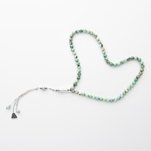 سبحة حجر فرزايت بالفضة 6 ملم