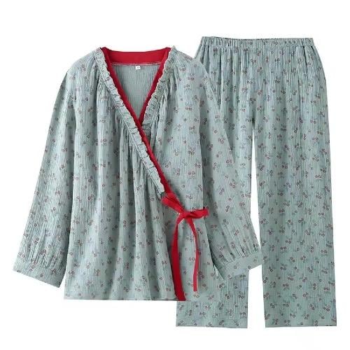 Cotton Doublelayer Kimono Pajamas|بيجامة كيمونو قط...
