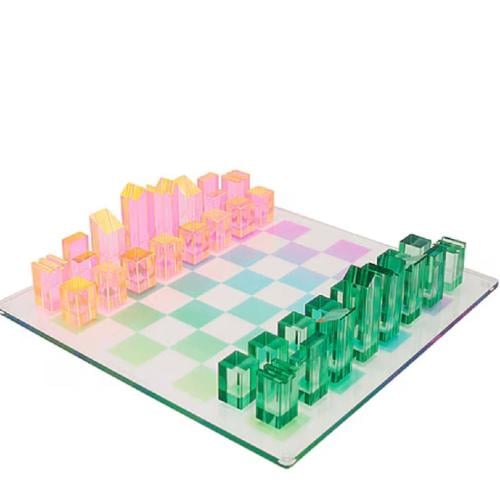 Sunnylife Lucite Chess & Checkers-Sherbert