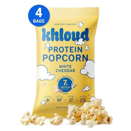 khloud White Cheddar Protein Popcorn-4pack|فشار بر...