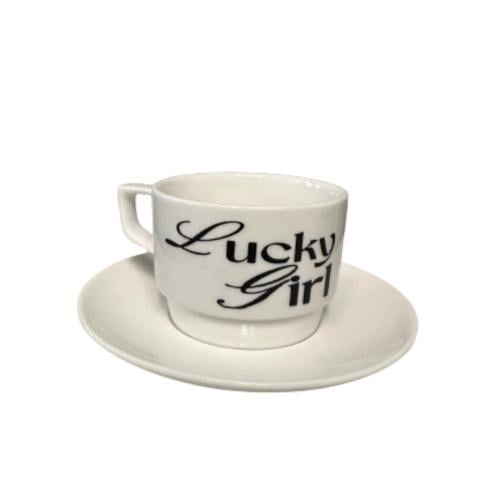 New aesthetic handmade ceramic mug with saucer 250...