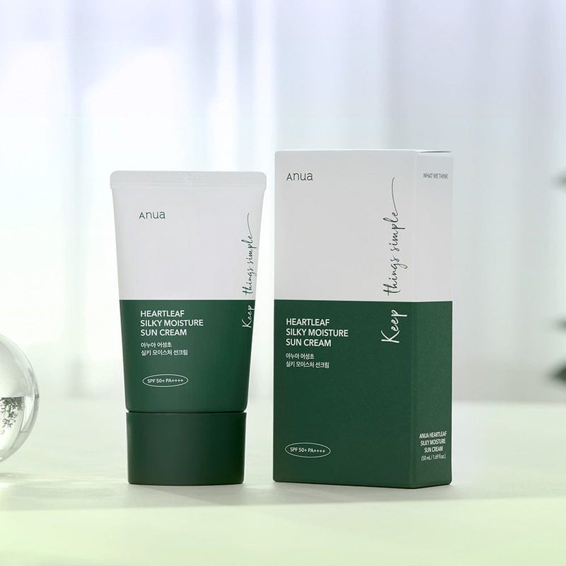 Anua Heartleaf Silky Moisture Sunscreen 50ml|أنوا هارت ليف كريم حماية من الشمس ومرطب