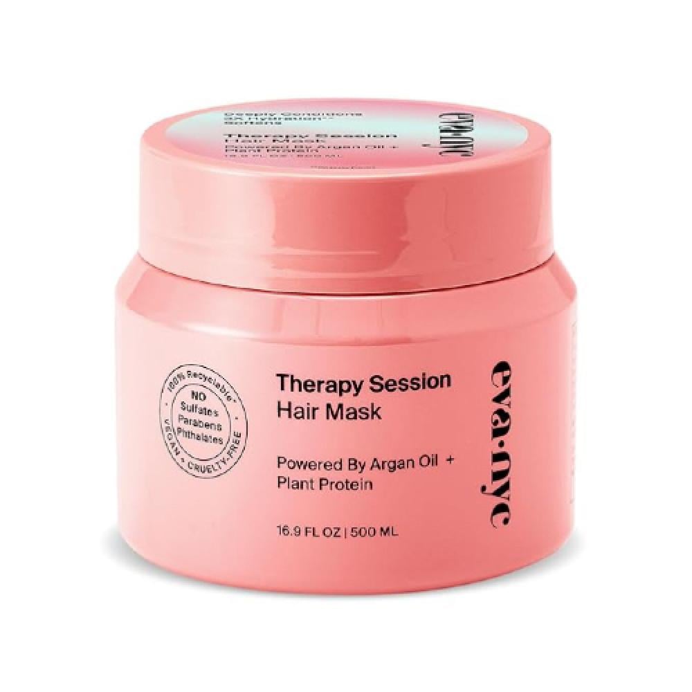 Eva Nyc Therapy Session Hair Mask Deep Conditioning Infused with Argan Oil and Plant Protein 500ml|قناع الشعر ثيرابي سيشن للترطيب العميق بزيت الأركان والبروتين النباتي