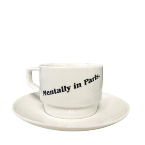 New aesthetic handmade ceramic mug with saucer 250...