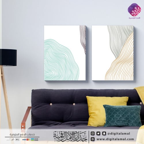 لوحات جدارية متعددة من النمط التجريدي