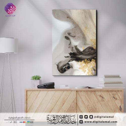 لوحة جدارية جميلة للفن التجريدي بألوان غريبة