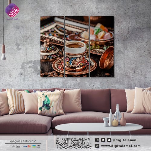 لوحات جدارية متعددة لفنجان قهوة بتصميم أنيق