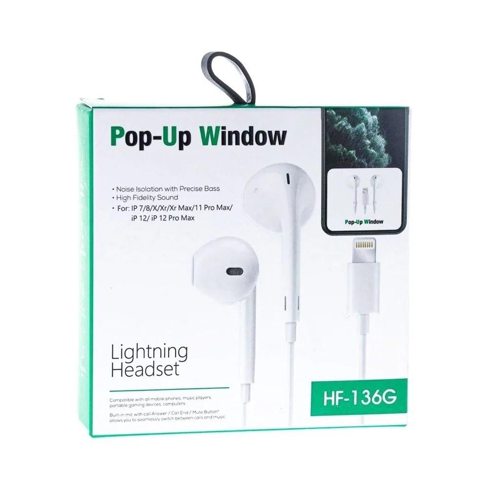 سماعة أذن (HF-136G , PU01) سلكية للايفون والاندرويد