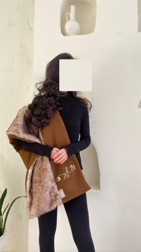 شال X سكارف فرو الثعلب الفاخر (بني)