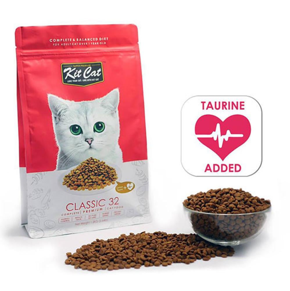 كت كات طعام جاف للقطط  كلاسيك 32 المدعم بالتورين 1200 جم