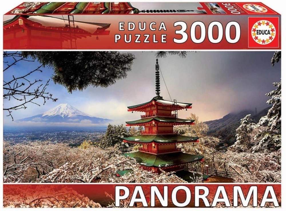 Continent Sidewalk fit Educa puzzle 3000 Mount Fuji and Chureito Pagoda, Japan - 18013 - Toys Lab