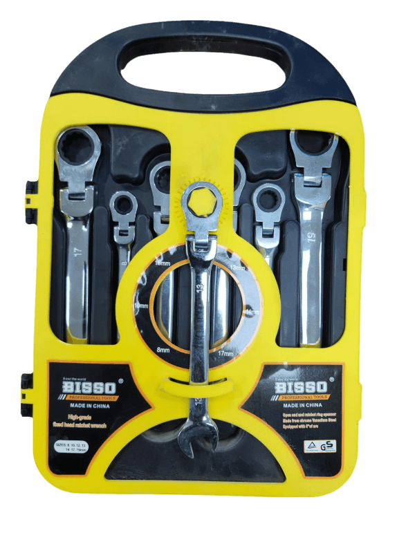 طقم مفتاح مشترك متحرك 7 قطعه بيسو - BISSO 7-PIECE COMBINATION WRENCH SET