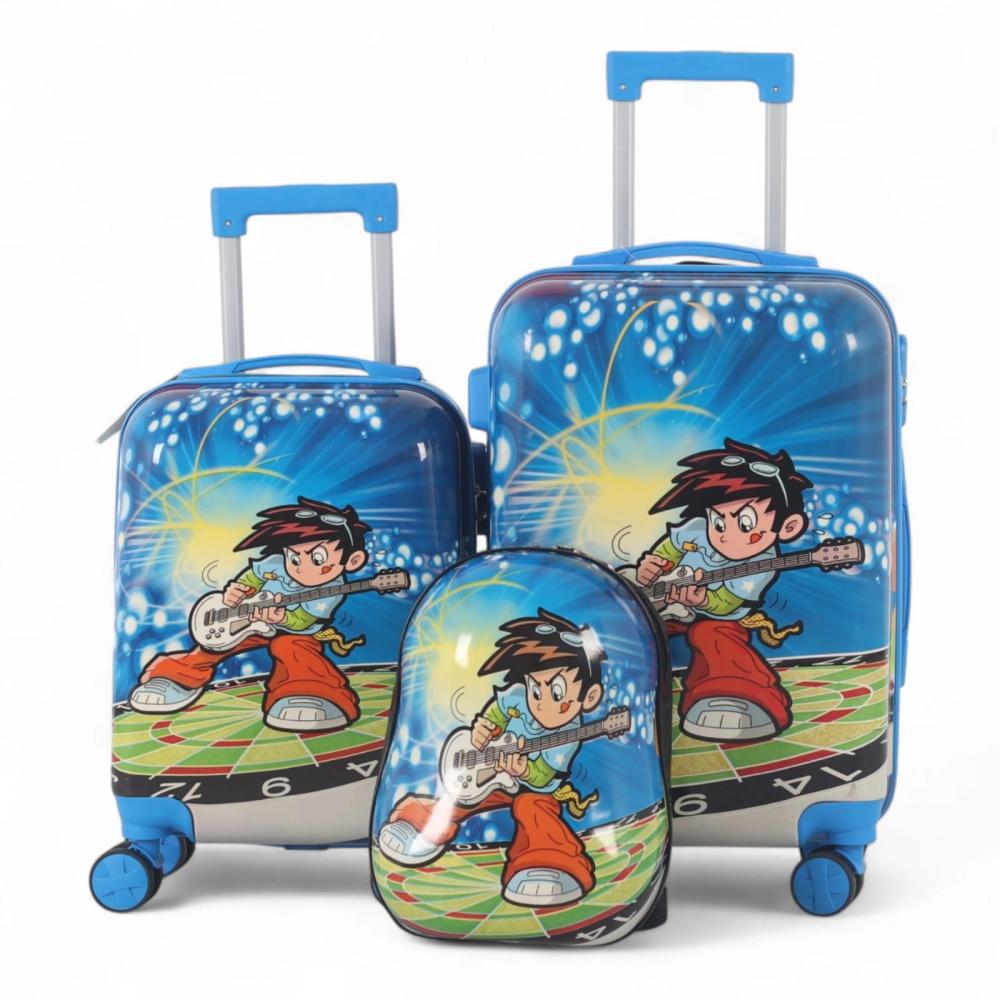 طقم شنط سفر اطفال تتزين بشخصيات مختلفه - مكون من 3 قطع